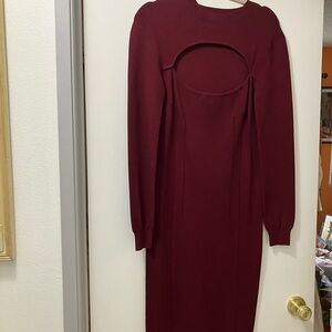 MCQ   Alexander McQueen bodycom dress in a Rich  burgundy.  Size Large NWOT